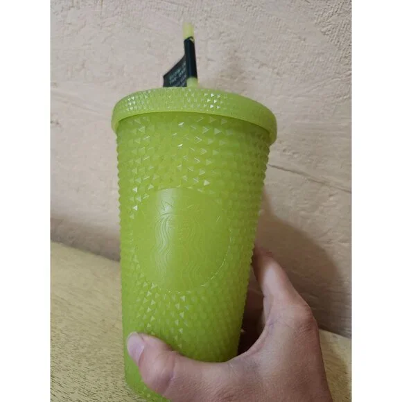 Starbucks 2022 Halloween Studded Glow Tumbler Lemongrass (Green) 16 oz. Grande - Picture 10 of 13